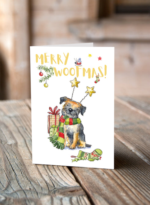 Border Terrier Christmas Card